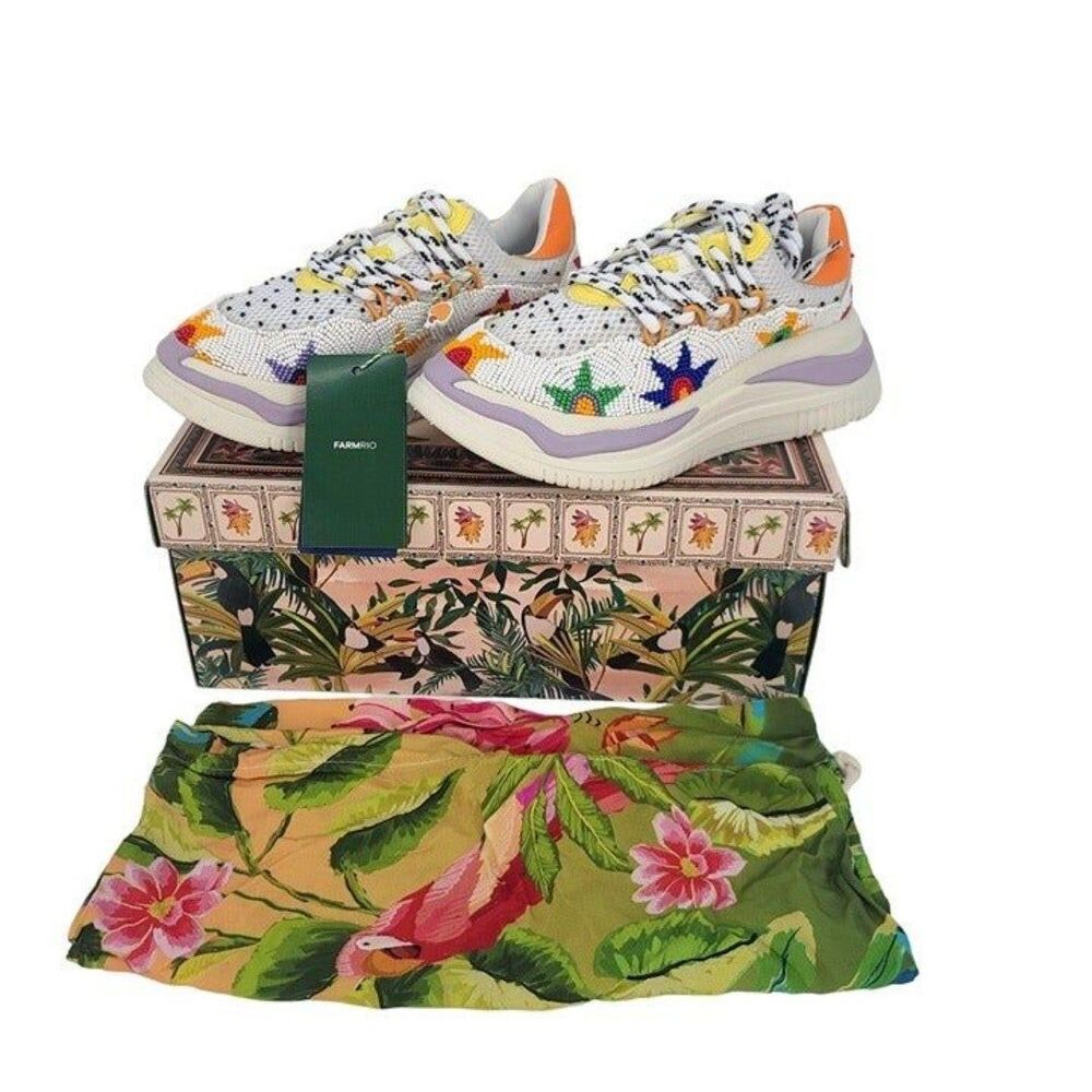 Farm Rio Sunset Beaded Platform Sneaker Size 6 (EUA)